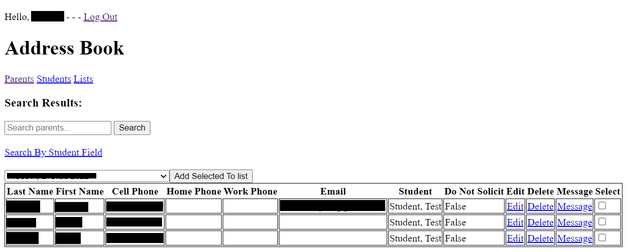 The address book