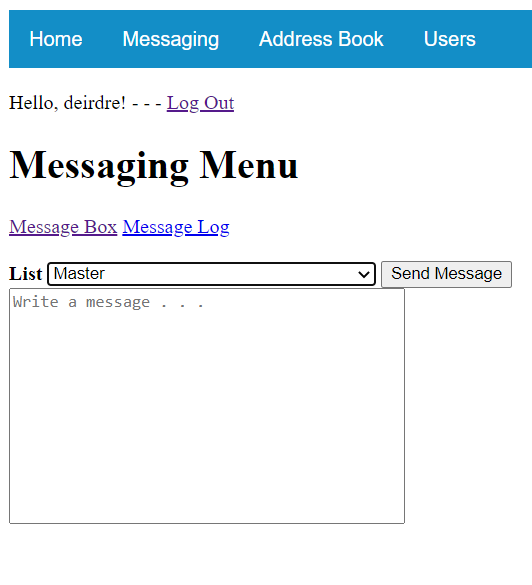 The messaging menu